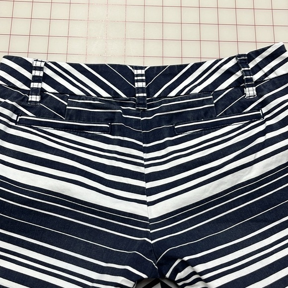 CASLON Navy/White Cotton 4 Pocket Nautical Stripe Beachy Picnic Preppy Shorts 0 - Picture 8 of 14